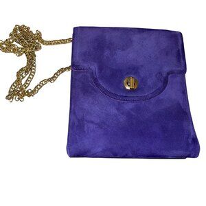 Frenchy of California Vintage Womens Chain Bag Purple Suede
